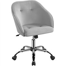 Chaise de Bureau en Tissu Effet Velours Fauteuil de Bureau sur Roulettes à 360° 