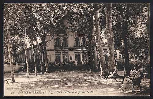 Cpa salies béarn café du - cpa,