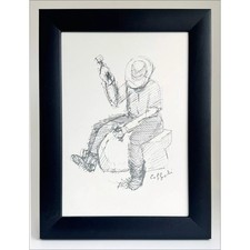 TOFFOLI Louis - Lithographie "Le tailleur de pierre" 30x21cm