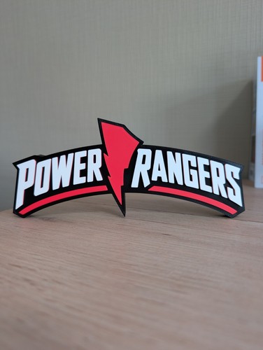 Plaque power rangers logo - logo, 3d