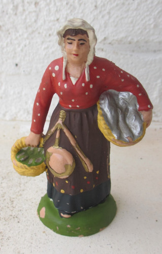 Santon poissonière 8 5cm - -,