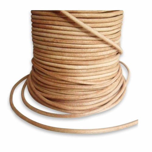 Lacet cuir rond - 5mm),