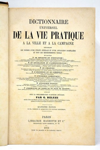 Livre ancien dictionnaire - livre,