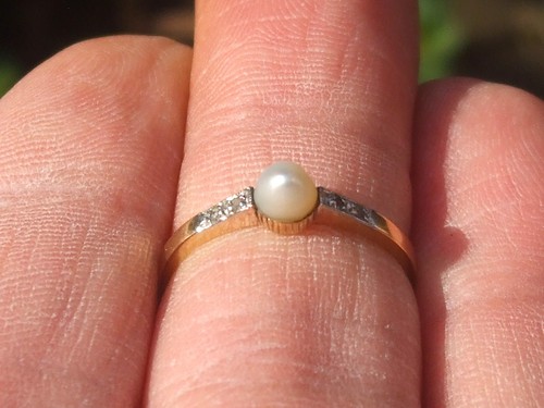 Jolie bague perle ancienne - perle,