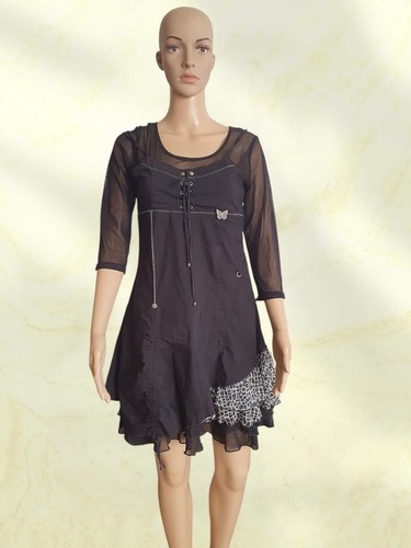 Robe noire bohème rock - bohème, mesh