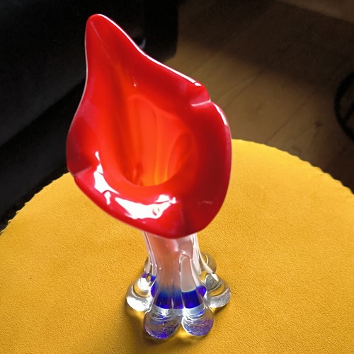 Vase vintage verre soufflé - vase,