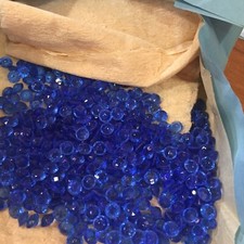 N183 Vintage glass stones 30SS 6.9mm blue chatons unfoiled (72 pieces)