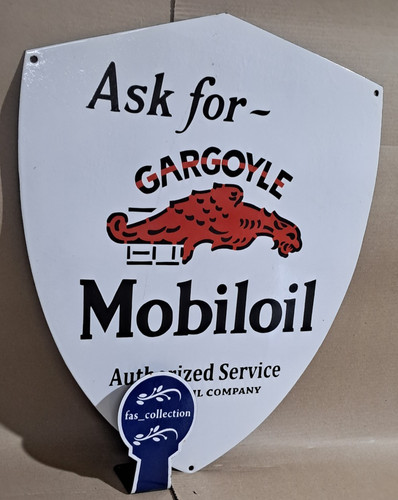 Gargoyle mobiloil porcelain - gargoyle,