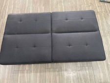 2-Piece Modular Convertible Futon – Black Fabric, Split-Back, Tufted