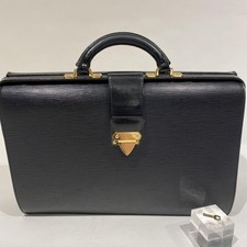 L00026 Louis Vuitton Serviette Fermoir Business Bag Epi Black From Japan