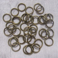 100 ANNEAUX SOLIDES 10x1,2MM METAL COULEUR BRONZE breloque chaine mousqueton*J61