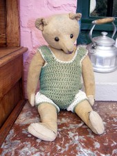 Victor old French bear filled with straw height 43 cm very charm.