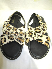 Les Tropeziennes Par M. Belarbi Women's 38 Cheetah Print Studded Sandals