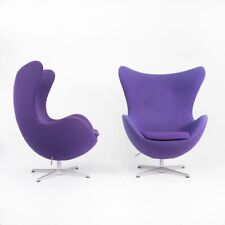 2003 Arne Jacobsen for Fritz Hansen Swivel Egg Chair Purple Fabric 1x Available