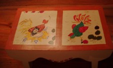 Hand Painted Wooden Stool with