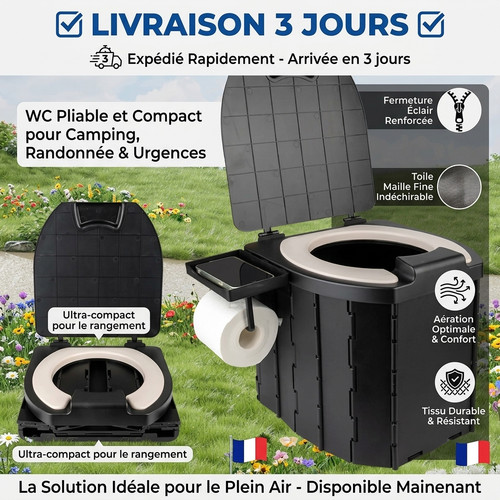 Portable pliable camping - wc,