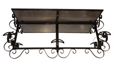 Vallauris signé Chaty - Porte manteau double miroir en fer forgé - années 50's