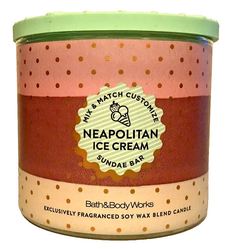 Neapolitan ice cream candle - neapolitan,