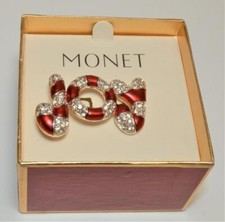 Plume Signé Monet Doré Rouge