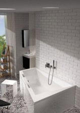 Baignoire RIHO Doppio, asymétrique, encastrable, 2 places, 180 x 130 x 52 cm,...