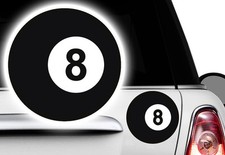 3x billiard ball, 5x5 cm ball pool lucky 8 pool ball sticker eightball v8