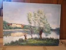 tableau ancien huile paysage