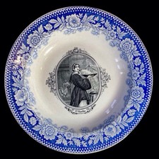 Antique Boch Keramis Plate Ornate in Medallion of St. Martha