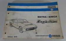 Parts catalogue/parts list Simca Matra Bagheera, status 1975