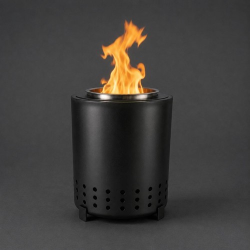 Brasero cylindrique noir - cylindrique,