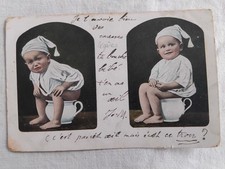 BEBE ENFANT POT DE CHAMBRE FANTAISIE 1904 CPA R4532