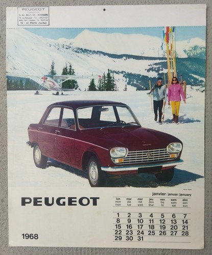 Peugeot calendrier 1968 - --,