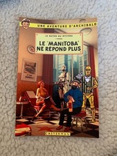 CARTE POSTALE 15X10 HOMMAGE A HERGE PASTICHE TINTIN LE MANITOBA NE REPOND PLUS