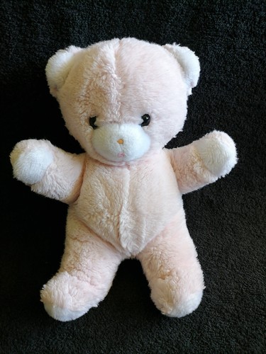 Doudou peluche ours rose - peluche,