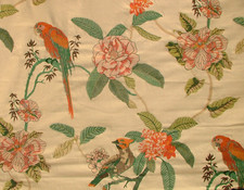 Tapisserie Brodée De Rideau En Velours Oiseaux De Paradis 2,3 M Coussin