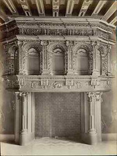 France, Château de Bois. Fireplace of the Salle des Gardes by Catherine de Medici
