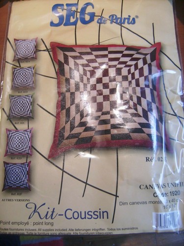 Kit coussin canevas point - coussin,
