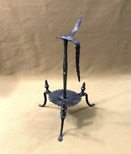 old wrought iron tripod oil lamp base 17th 17th 27 cm candle holder