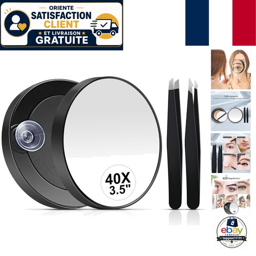 Miroir grossissant noir 40x - miroir,