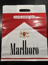 Rare Antique Large Plastic Bag Advertising Cigarette Marlboro Tobacco Vintage