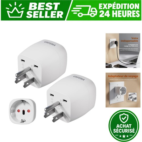 Grifema adaptateur prise usa - adaptateur,