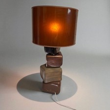 Lampe design Mathias Paris signée Thomas Bastide 70’s céramique galet 70 cm