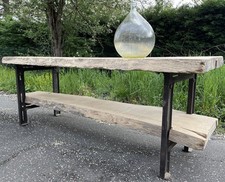 Grande Console Établi Ancien Design Industriel Vintage Loft Atelier Meuble SDB