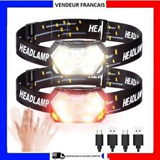 Lampe Frontale 9 LED Ultra Puissante 2000 Lumens Rechargeable USB-C Étanche IPX5