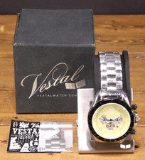 Vestal Chronograph ZR3 Stainless Steel 50mm Men's Watch w/ Links New Battery EXC