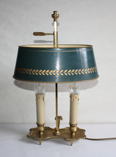 Boiler lamp, painted canvas lampshade, Empire style, height 42 cm