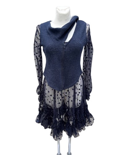Robe gilet assortie bleu - gilet,