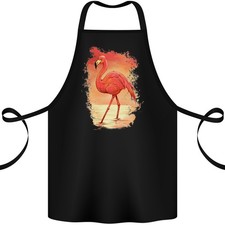 Tablier En Coton Peinture Flamant Rose 100% Biologique