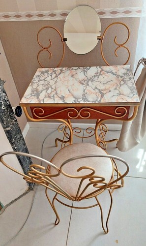 Coiffeuse fer forgé - forgé, laqué