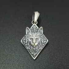 Antiqued Solid 925 Sterling Silver Maine Coon Cat Charm Pendant Unique Cool Gift