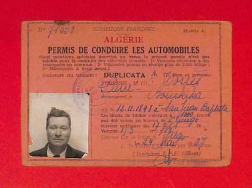 Algérie française permis - franÇaise,